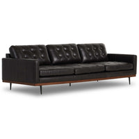 Lexi 99" Leather Sofa, Sonoma Black-Furniture - Sofas-High Fashion Home