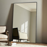Georgina Rectangular Floor Mirror, Matte Black-Accessories-High Fashion Home