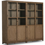 Millie Panel and Glass Door Double Cabinet, Drifted Solid Oak-Furniture - Storage-High Fashion Home