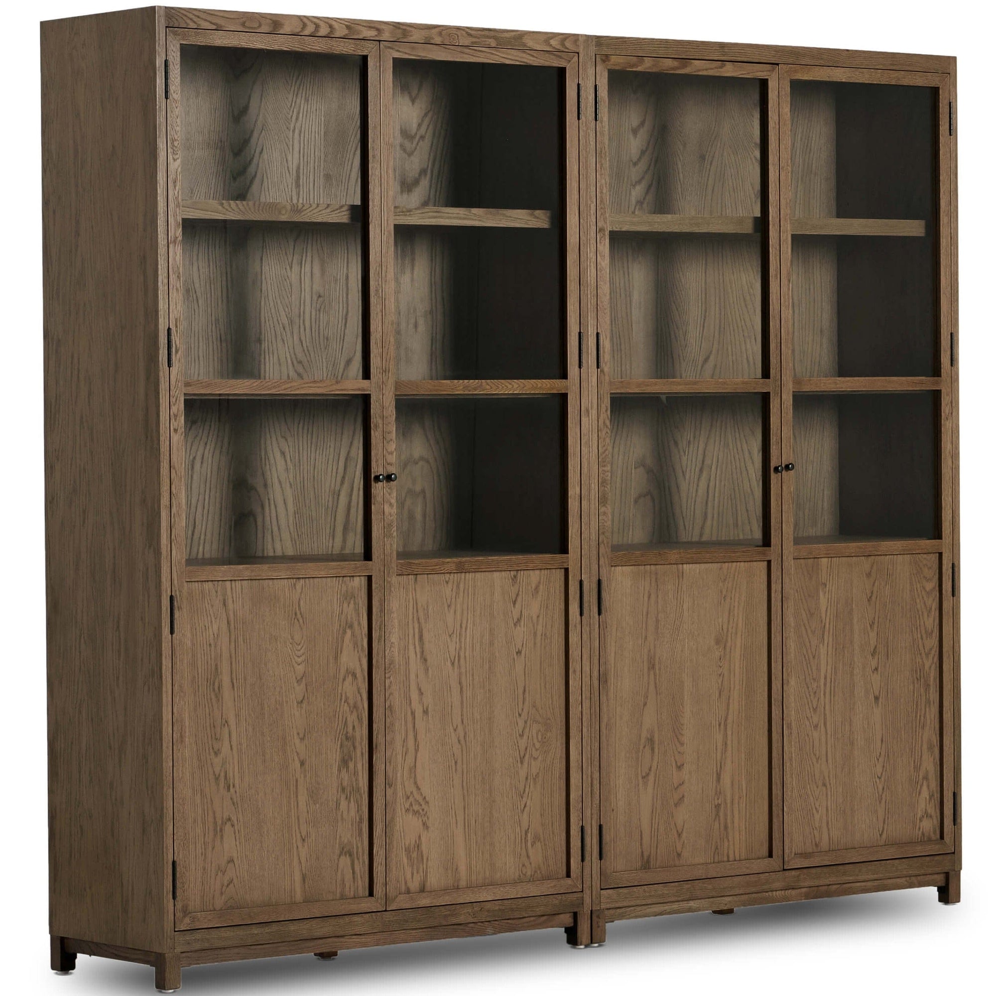 Double glass door cabinet discount