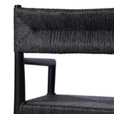 Lomas Outdoor Dining Arm Chair, Black Teak, Set of 2-Furniture - Dining-High Fashion Home