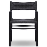 Lomas Outdoor Dining Arm Chair, Black Teak, Set of 2-Furniture - Dining-High Fashion Home