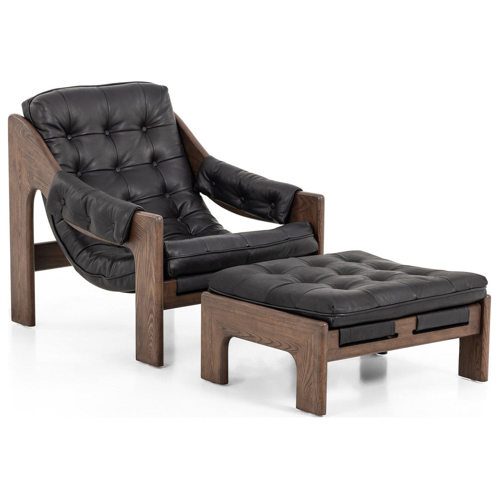 Halston Chair with Ottoman, Heirloom Black by Four Hands — PRM_1