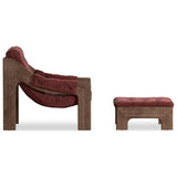 Halston Chair with Ottoman, Nubuck Burgundy by Four Hands — SID_1
