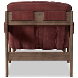 Halston Chair with Ottoman, Nubuck Burgundy by Four Hands — BCK_1