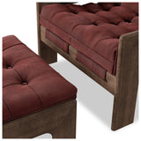 Halston Chair with Ottoman, Nubuck Burgundy by Four Hands — DET_1