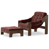 Halston Chair with Ottoman, Nubuck Burgundy by Four Hands — DET_1