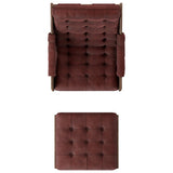Halston Chair with Ottoman, Nubuck Burgundy by Four Hands — TOP_1