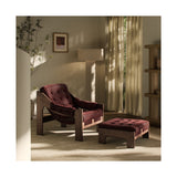 Halston Chair with Ottoman, Nubuck Burgundy by Four Hands — ESS_1
