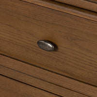 Toulouse 6 Drawer Dresser w/Marble Top, Toasted Oak-Furniture - Storage-High Fashion Home