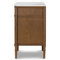 Toulouse 6 Drawer Dresser w/Marble Top, Toasted Oak-Furniture - Storage-High Fashion Home