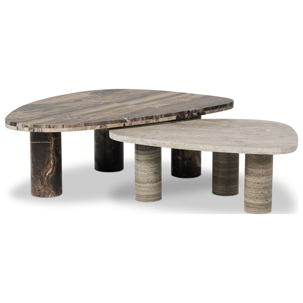 Zion Nesting Coffee Table Set, Antique White Marble by Four Hands — PRM_1