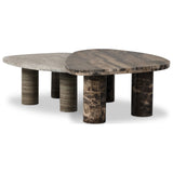 Zion Nesting Coffee Table Set, Antique White Marble by Four Hands — SID_1