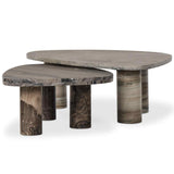 Zion Nesting Coffee Table Set, Antique White/Rocky Brown by Four Hands