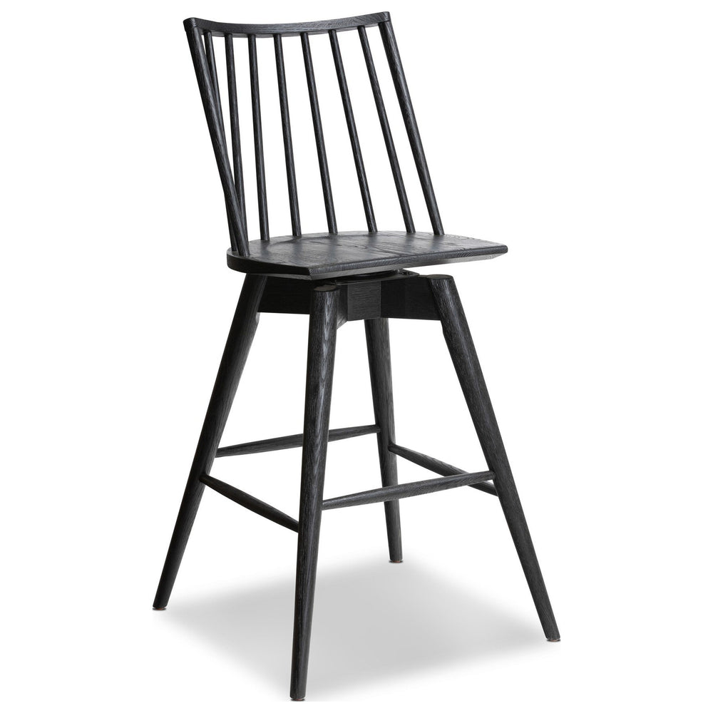 Lewis Swivel Bar Stool, Black Oak by Four Hands — PRM_1