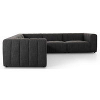 Langham Channeled 5 Piece Sectional, Saxon Charcoal