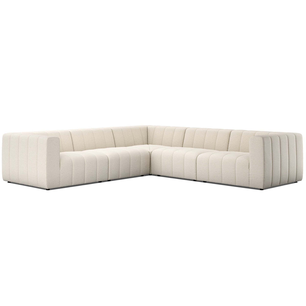 Langham Channeled 5 Piece Sectional, Nomad Snow by Four Hands