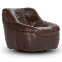Farley Leather Swivel Chair, Conroe Cigar
