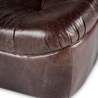 Farley Leather Sofa, Conroe Cigar