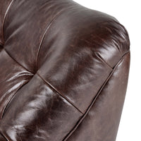 Farley Leather Sofa, Conroe Cigar
