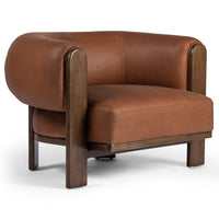 Ira Leather Chair, Brickhouse Cognac