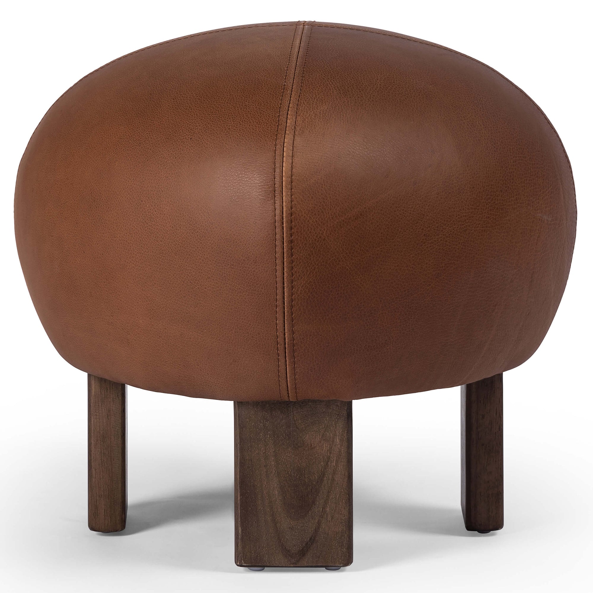 Brown leather foot ottoman hotsell