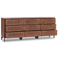Sydney 9 Drawer Dresser, Brown Wash