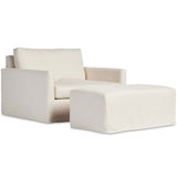 Maddox Slipcover Chair with Ottoman, Evere Oatmeal-Furniture - Chairs-High Fashion Home