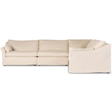 Delray 5 Piece Slipcover Sectional, Evere Oatmeal-Furniture - Sofas-High Fashion Home