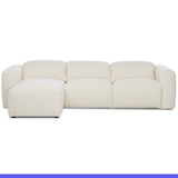 Radley Power Recliner 3 Piece Sectional w/ Chaise, Nomad Snow by Four Hands