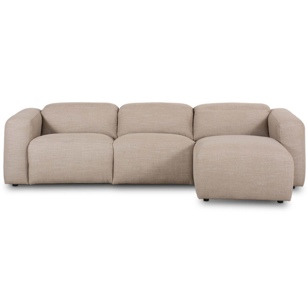 Radley 3 Piece Power Recliner Sectional w/Right Chaise, Nomad Taupe-Furniture - Sofas-High Fashion Home