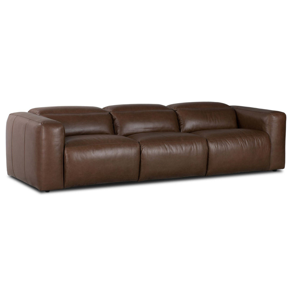 Radley 3 Piece Leather Power Recliner Sectional, Sonoma Coco