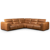 Radley 5 Piece Leather Power Recliner Sectional, Sonoma Butterscotch-Furniture - Sofas-High Fashion Home