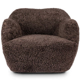 Julius Swivel Chair, Cocoa Shearling by Four Hands-Furniture - Chairs-High Fashion Home