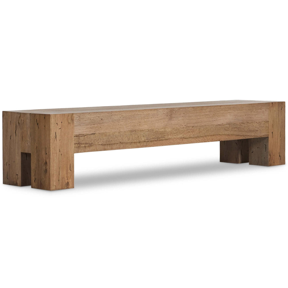 Abaso Large Bench, Rustic Wormwood-Furniture - Benches-High Fashion Home