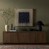 Abaso Media Console, Rustic Wormwood-Furniture - Storage-High Fashion Home