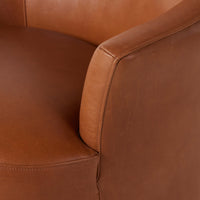 Ernesto Leather Swivel Chair, Nutmeg