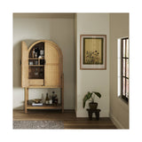 Caprice Tall Bar Cabinet, Light Natural Parawood Veneer by Four Hands — ESS_1