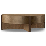Bingham Large Coffee Table, Antiqued Brass Aluminum by Four Hands — PRM_1