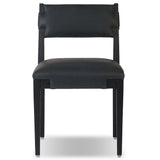 Tamari Leather Dining Chair, Brickhouse Black, Set of 2