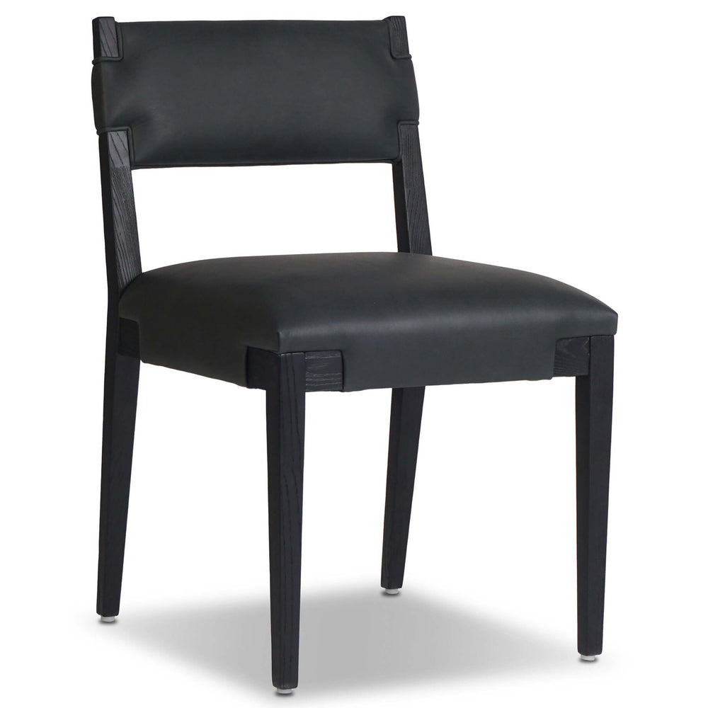 Tamari Leather Dining Chair, Brickhouse Black, Set of 2