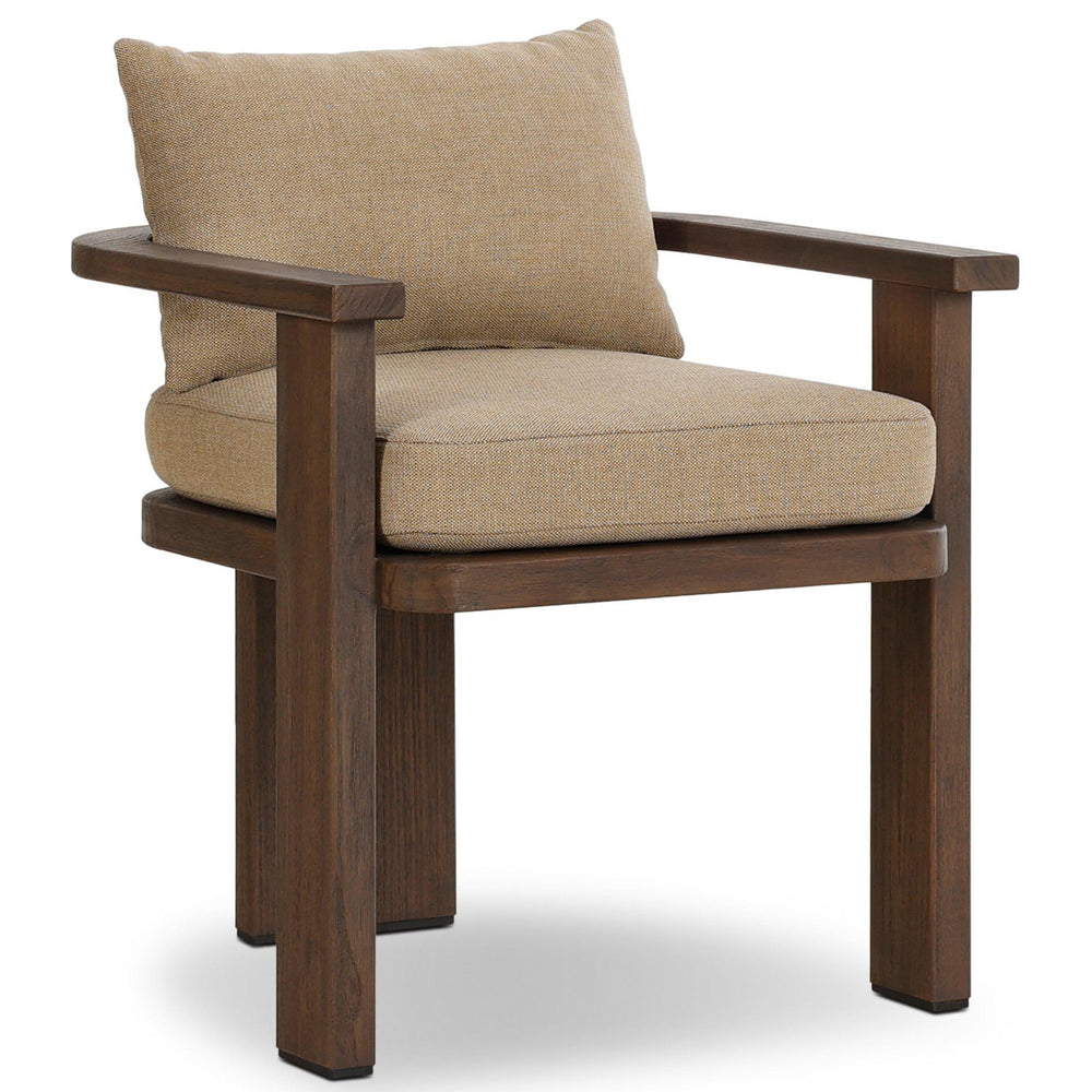 Tahana Outdoor Dining Armchair, Olympia Canvas, by Four Hands