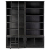 Admont Double Bookcase With Ladder, Worn Black by Four Hands — FRT_1
