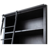 Admont Double Bookcase With Ladder, Worn Black by Four Hands — DET_1