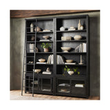 Admont Double Bookcase With Ladder, Worn Black by Four Hands — ESS_1