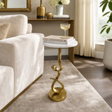 Twirl Accent Table, White