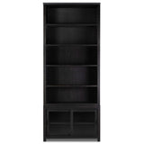 Admont Bookcase, Worn Black-Furniture - Storage-High Fashion Home