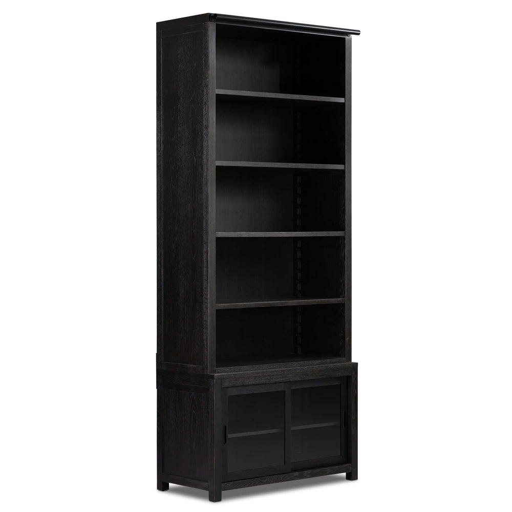 Admont Bookcase, Worn Black-Furniture - Storage-High Fashion Home