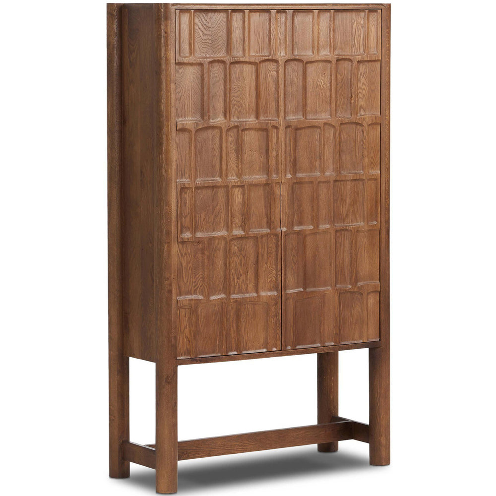 Ezri Cabinet, Cocoa Oak-Furniture - Storage-High Fashion Home