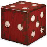 Dice Accent Table, Burnt Red